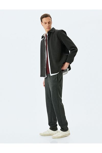 Koton Regular Waist Slim Fit Viscose Blended Waist Lace up Sweatpants Trousers