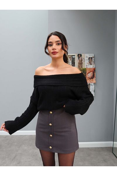 ESRAHELVACI Gold Buttoned Mini Skirt