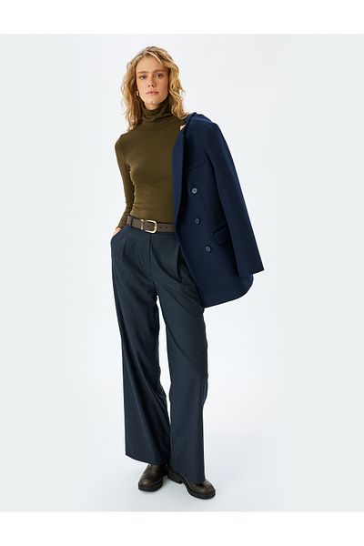 Koton X Melis Ağazat - Slim Fit Long Sleeve Turtleneck Tee