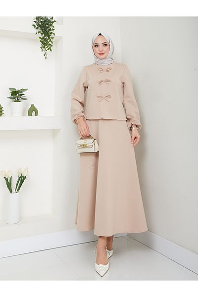 VOLT CLOTHİNG Women's Bow Detailed Skirt Set