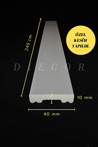 DİECOR Dekoratif Boyanabilir 1 Adet 4 cm Düz Polistren Duvar Çıtası