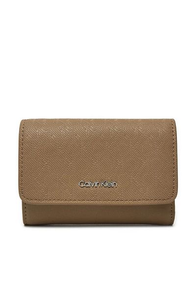 Calvin Klein Beige Women's Wallet with Ck Monogram Logo and Cash Compartment - K60K 612829 -0F4