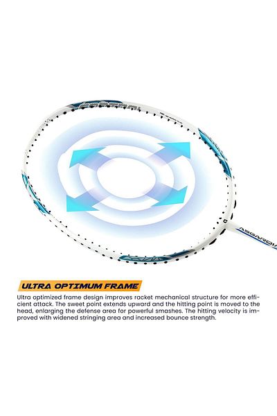 Apacs Asgardia Control Unstrung Graphite Badminton Racket | 73g, 35 Lbs | Ultra Lightweight | Full Cover