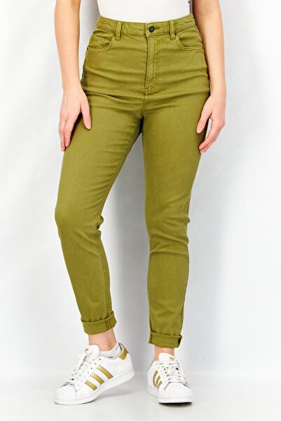 edc Women Skinny Fit Solid Stretchable Denim Jeans, Olive