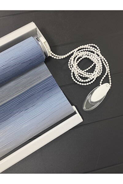 intor Lacivert - Gri Geçişli Zebra Perde 0096 V-05