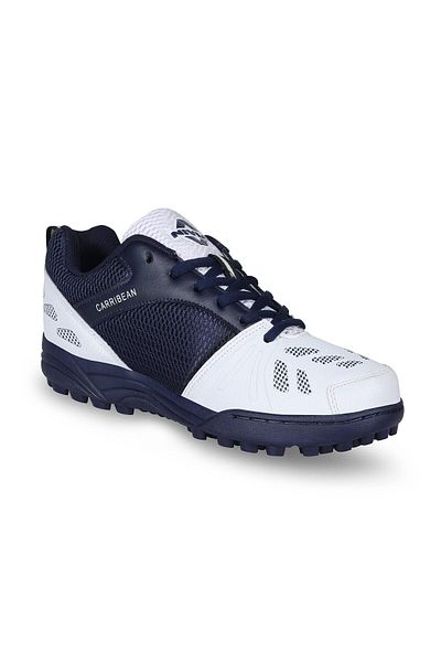 Nivia Caribbean Cricket Shoes | Men's | White/blue | Lightweight Cricket Shoes | Size Uk 5