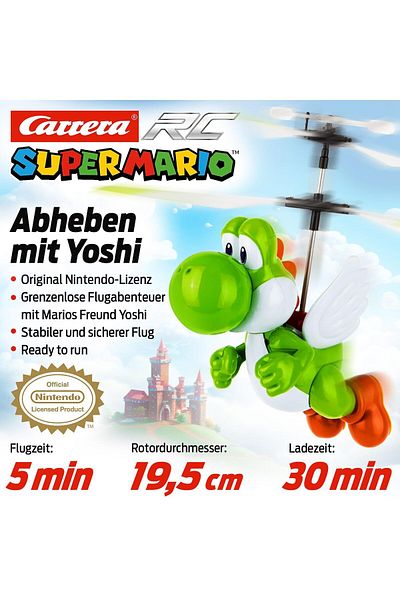Carrera Super Mario™ Flying Yoshi Rc Helicopter | Remote Control | Batteries Included | Age 8 | Rc