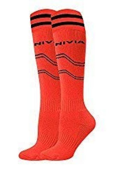 Nivia Soccer Socks | Size Small | Orange | Comfortable Athletic Socks | Sports Gear