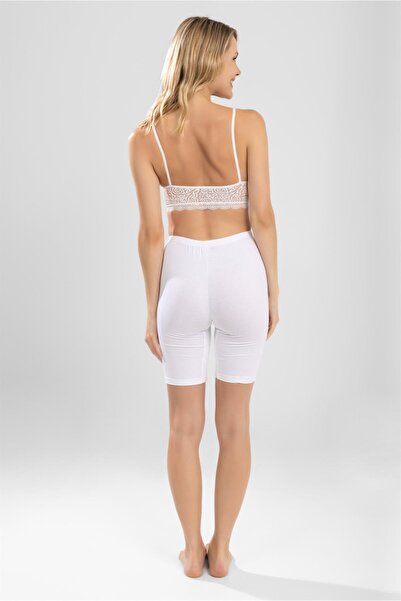 BAYKAR Lenjerie de corp din bumbac piptănat, gros, din bumbac deasupra genunchiului, pachet de 3 alb