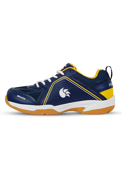 DSC Men's Bolstr Badminton Shoes | Navy/yellow | Performance Sports Shoes | Size Uk 9