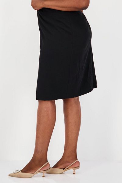 Kasper Women Plus Size Plain Midi Skirt, Black