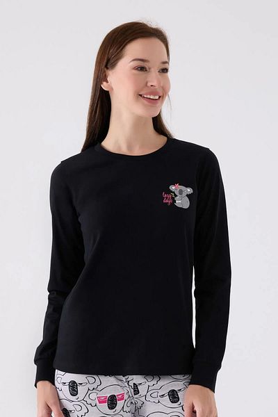 ROLY POLY 3491-S Set de pijamale din bumbac pieptănat cu model Koala - picioare elastice, combinați