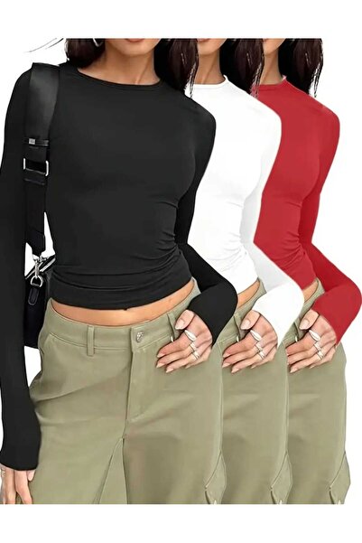 GARDIROZA Κόκκινο Λευκό Μαύρο Στρογγυλό Μακρυμάνικο Σώμα