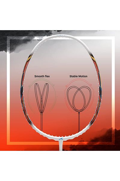 Hundred Atomic-x 38 Ctrl Carbon Fibre Badminton Racket | White/black | Strung With Full Cover | Racket
