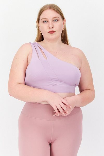love-other-things Women Asymmetrical Neckline Sleeveless Crop Top, Purple