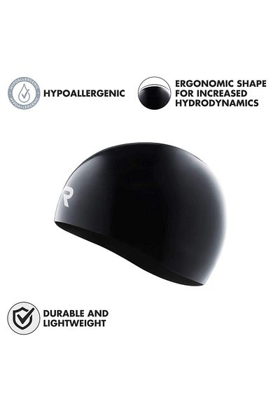 TYR Tracer X Dome Cap Swimming Equipment | Black | Large | Swimming Cap | Swim Accessories