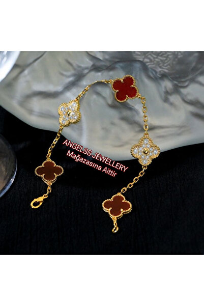 ANGELSS JEWELLERY Zircon Stone Burgundy Bracelet (Burgundy Stone Model Zircon...