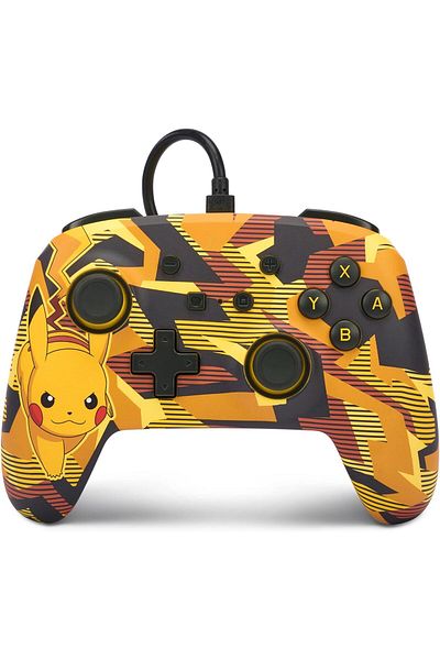Powera وحدة تحكم سلكية محسنة لجهاز Nintendo Switch - Camo Storm Pikachu