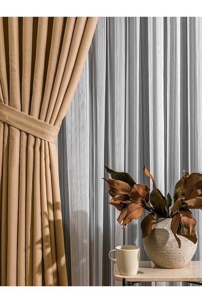 Karesi Hardalrengi Flex Linen Fon Curtain 1X3 18488 Single Wing