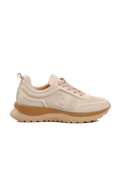 AYAKMOD Pantofi sport de damă din piele naturală bej D1