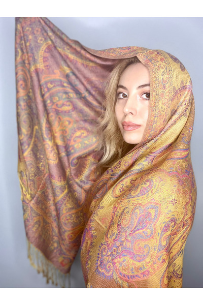 Çeşme Home Kadın Kaşmir Ve Ipek Karışımlı Orijinal Paşmina Şal Eşarp
