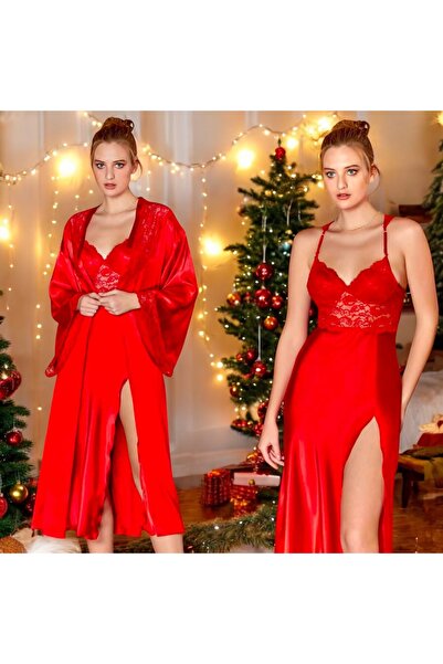 secret night 6 lı gecelik takımı sabahlık gecelik pijama alt üst ve şort ve askılı saten güpür detaylı çeyizlik