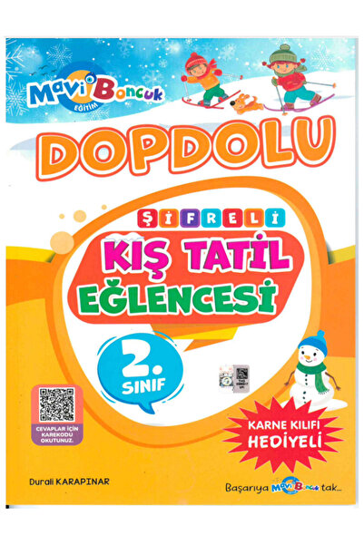 Mavi Boncuk 2.Sınıf Dopdolu Şifreli Kış Tatil Kitabı ( Karne Kılıfı Hediyeli )