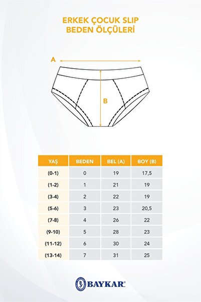 BAYKAR Erkek Çocuk Pamuklu Klasik Düz Lastikli Külot 3'lü Paket Beyaz