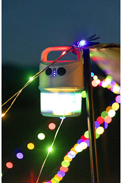 MATECHNO Çok Amaçlı Kamp Lambası RGB 10 Metre İp Led Aydınlatma Fener Powerba...