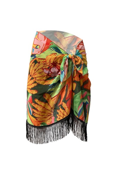 Bolder Amore Tropical Tasseled Short Pareo