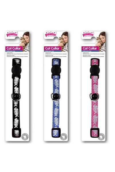 Pawise Fishbone Patterned Cat Collar
