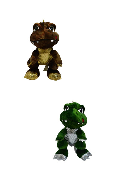 Yumurcak Oyuncak Halley 40cm Yeşil Kahve Parlak Dinazorlar