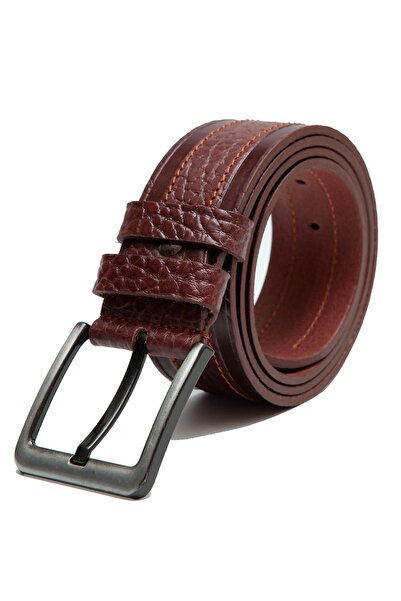 Esgue حزام بني من الجلد الطبيعي مقاس 4.5 سم