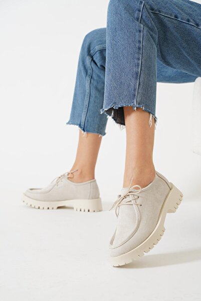 Moda Pie Balerini de damă Zora Hashpapi din piele intoarsa bej