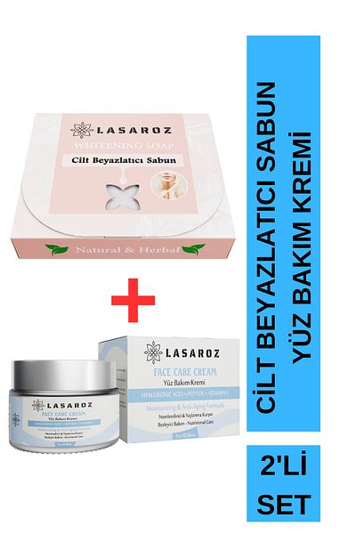 lasaroz Rice Soap Skin Whitening 100 Gr + Face Care Cream 50 ml Moisturizing Advantageous Set