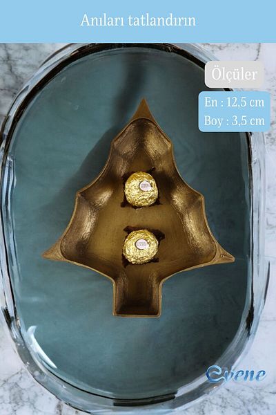 Evene Gold Color Model 12 - Sugar Bowl Presentation Dragee Decorative Plate