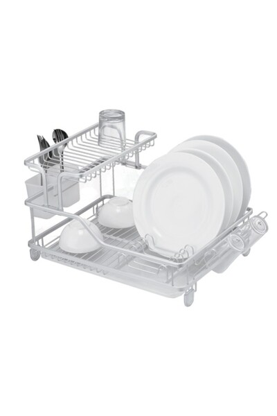 Parfait 2-Tier Easy Clean Separate Sections Dish Rack 27.3 x 59.7cm