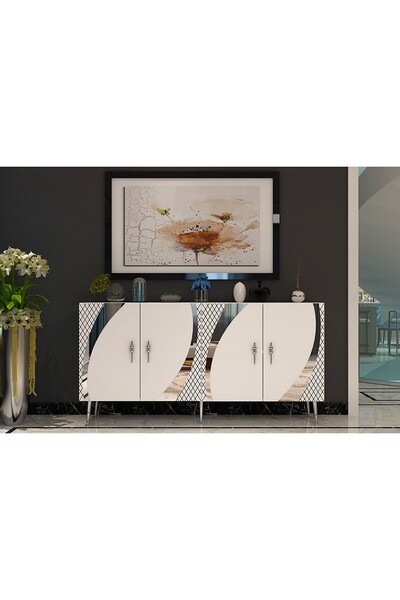 DEMONTE DECOR HOOKDD (KB150) KONSOL BEYAZ-GÜMÜŞ