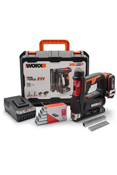 WORX WX843 20Volt/2.0Ah. Li-ion Şarjlı Profesyonel 6-14mm Zımba ve 15mm Çivi ...