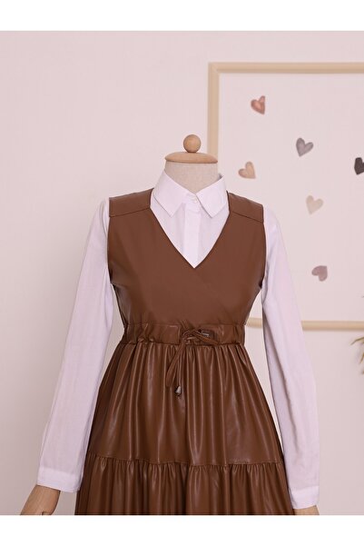 Modamorfo Kožený tunel s nulovým rukávem, šněrovací vesta - opálení