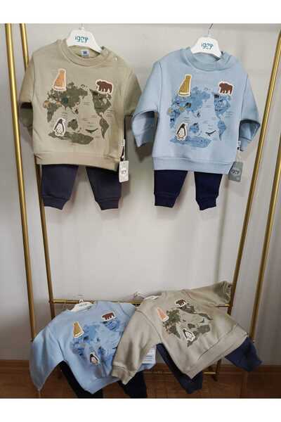 IGGY MORRIS Erkek bebek uzun kollu iç iplikli alt üst takım