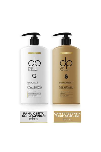 dp Daily Perfection Daily Perfection Shampoo Cotton Milk 800 ml & Pine Turpentine 800 ml