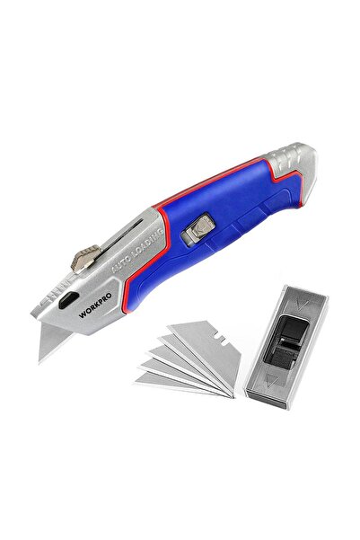 Workpro WP213012 Ağır Hizmet Alüminyum Gövde Geri Çekilebilir Rötuş Maket Bıç...