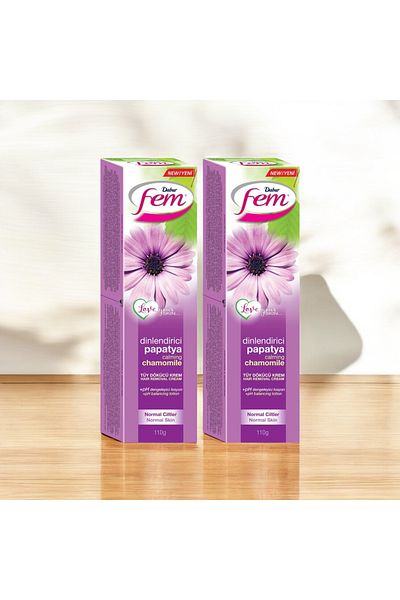Fem Chamomile Extract Hair Removal Cream 110Gr (2 Pieces X 110Gr)