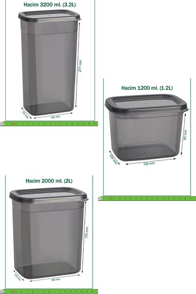 welcomein 36-Piece 72-Piece Food Grocery and Storage Container - Rectangular Leak-Proof Dowry Set of 1.2 -2.0 -3.2 Liters