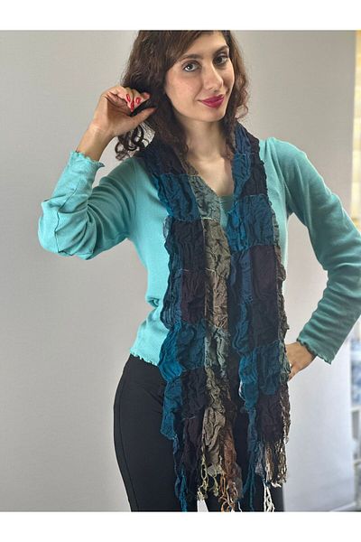 Gönülden Tasarım EșARFĂ FEMEI CULORI ȘAL 180X45 CM ULEI