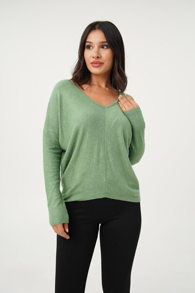 Hipo Trend Зелена блуза с мека кройка