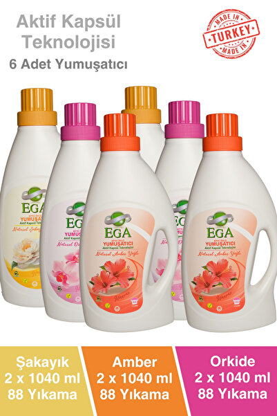 Ega Kimya Aktif Kapsül Teknolojili Çamaşır Yumuşatıcısı 6 X 1040 ml (264 YIKAMA)