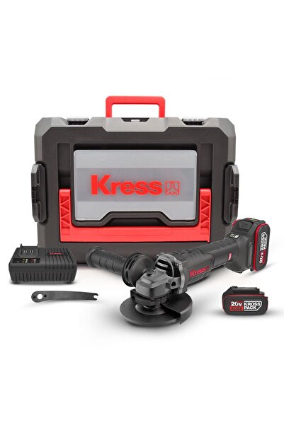 Kress KUH10.2 20Volt 4.0Ah. Li-ion Çift Akülü 125mm Kömürsüz Profesyonel Şarj...