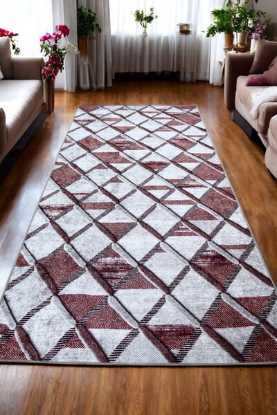 melian 3D Washable Stain Resistant Cutting Floor Mat Kitchen Carpet Red